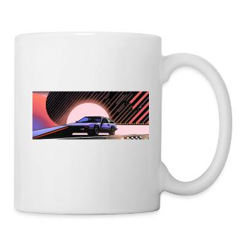 Synthwave Sportwagen Auto since fiction future - Tasse - Weiß - Rechts