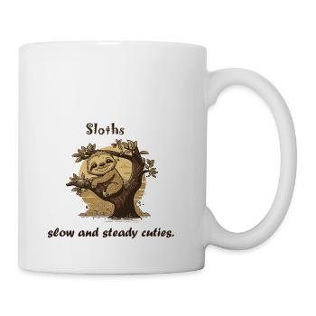 Faultier-Cuties - Tasse - Weiß - Rechts