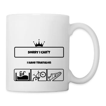 T shirt Sorry I can't i have triathlon EN - Mug blanc - blanc - Droite