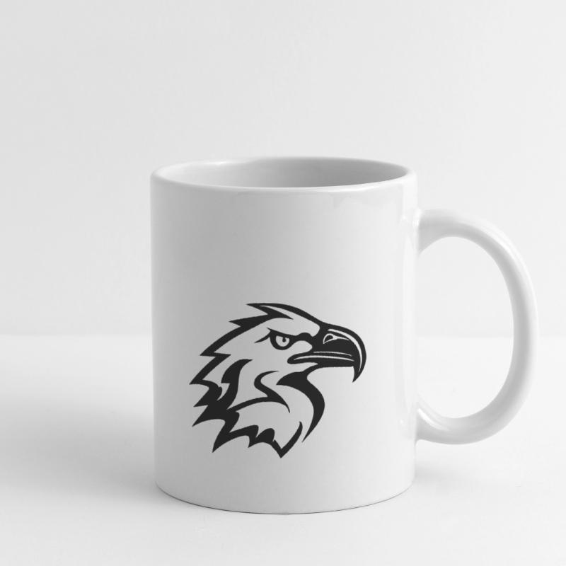 stylized eagle head in profile Mug