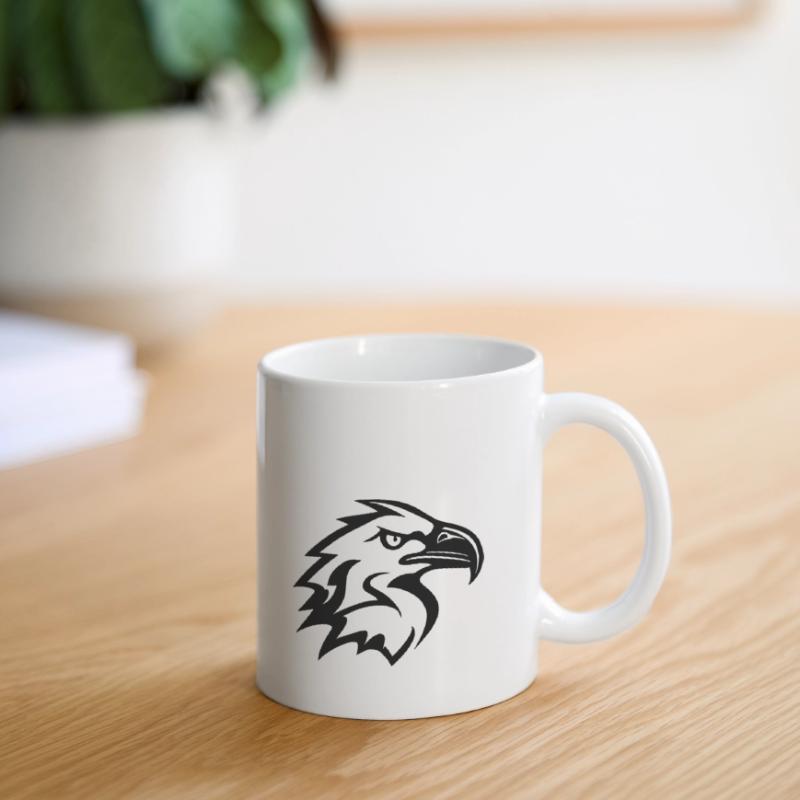 stylized eagle head in profile Mug