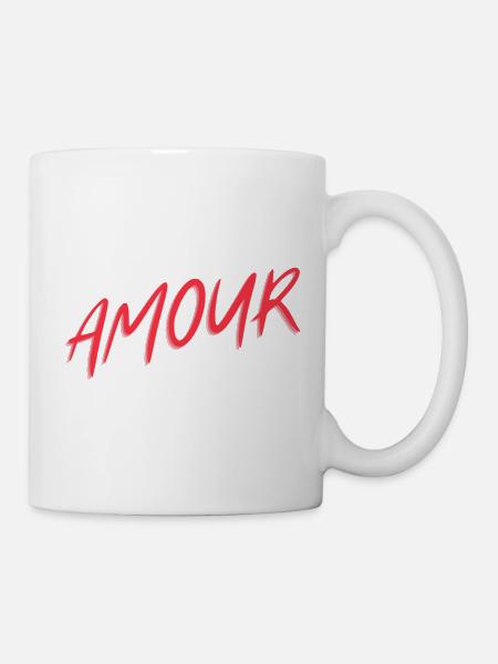 "Amour" rot, Design T-Shirt - Tasse - Weiß