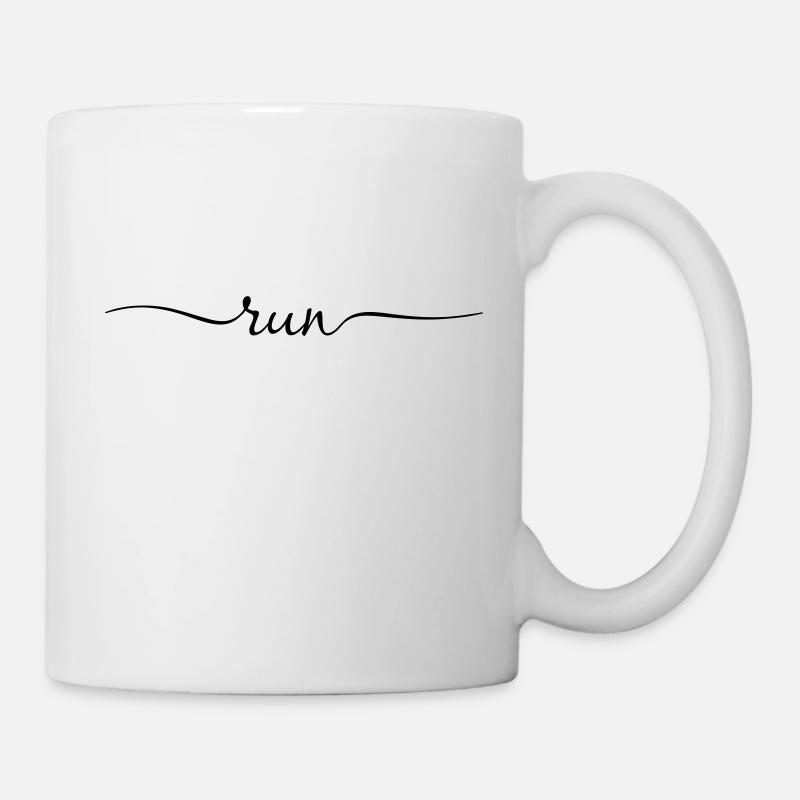 RUN lettering handwriting - Mug - white