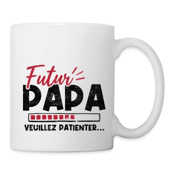 Futur papa veuillez patienter - Mug blanc - blanc - Droite