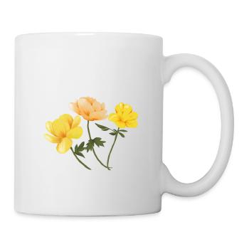 Flowers yellow - Tasse - Weiß - Rechts