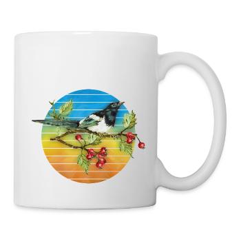 Bunter Vogel - Tasse - Weiß - Rechts
