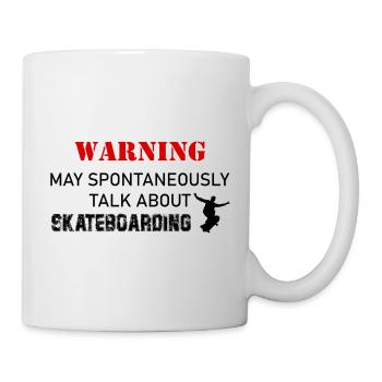 warning talk about skateboarding - Mug blanc - blanc - Droite