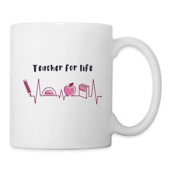 Lehrerin fürs Leben, Lehrer fürs Leben - Tasse - Weiß - Rechts