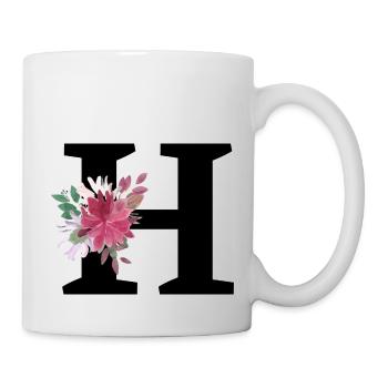 Buchstabe h blumig - Tasse - Weiß - Rechts