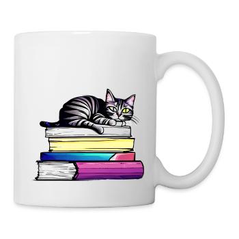 Livres de lecture Chat Livre Chaton - Mug blanc - blanc - Droite