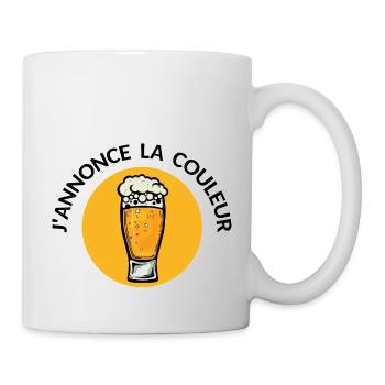 annonce couleur orange biere binouse mousse chope - Mug blanc - blanc - Droite