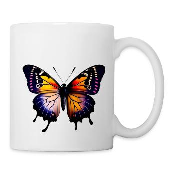 Multicolored butterfly - Mug - white - Right