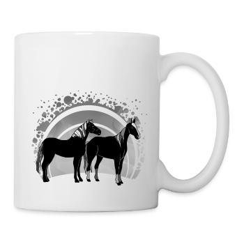Pferde - Tasse - Weiß - Rechts
