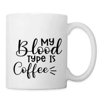 Mon groupe sanguin est le café - Mug blanc - blanc - Droite