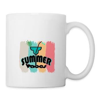 schönes Summer vibes T-Shirt für den Sommer - Tasse - Weiß - Rechts
