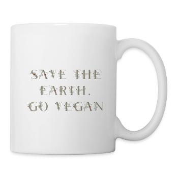 Save the earth go vegan - brun - Mug blanc - blanc - Droite