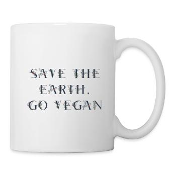 Save the earth go vegan - bleu - Mug blanc - blanc - Droite