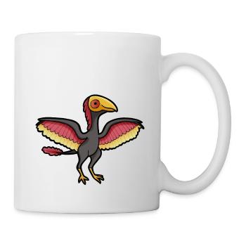 Cute Archaeopteryx, Dino, Dinosaur - Mug - white - Right