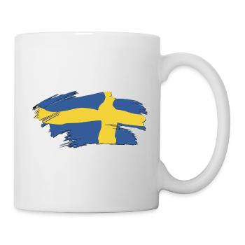 swedish flag brushstrokes - Mug - white - Right
