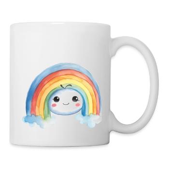 Rainbow Watercolor Drawing - Mug - white - Right