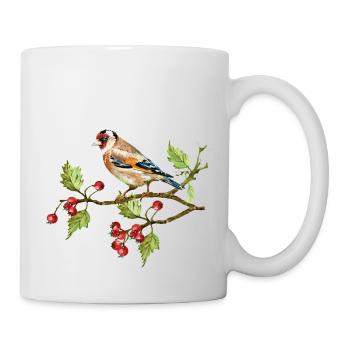 Bunter Vogel - Tasse - Weiß - Rechts