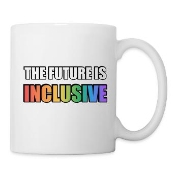 Die Zukunft ist inklusiv LGBT Pride Regenbogen - Tasse - Weiß - Rechts