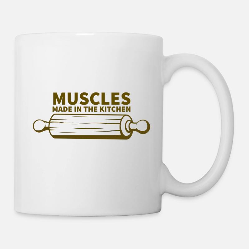 muscles fabriqués dans la cuisine - Mug blanc - blanc