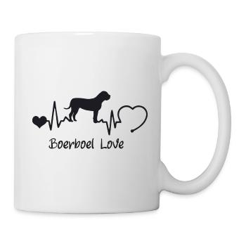 Boerboel mit Herzschlag - Tasse - Weiß - Rechts