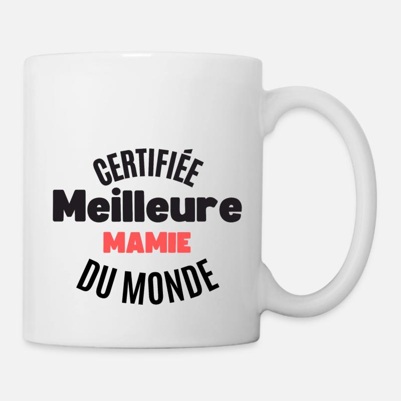 certifiée meilleure mamie du monde - Mug blanc - blanc
