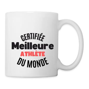certifiée meilleure athlète du monde - Mug blanc - blanc - Droite