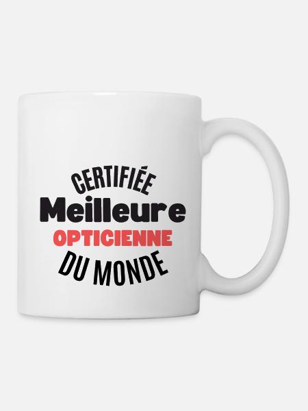 certifiée meilleure opticienne du monde - Mug blanc - blanc