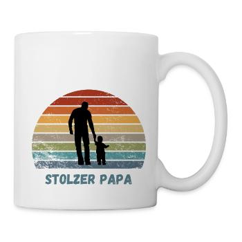 Stolzer Papa Geschenk Papa und Kind - Tasse - Weiß - Rechts