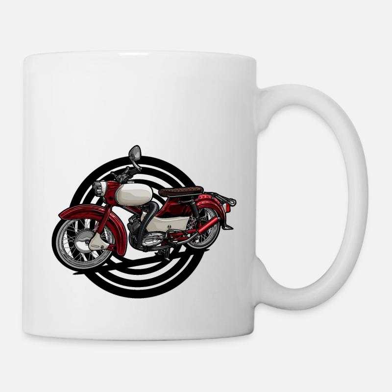 Spatz (rot) // Illustration - Tasse - Weiß