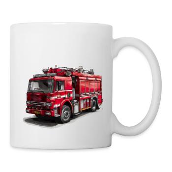 Fighting fires with the fire truck - Mug - white - Right