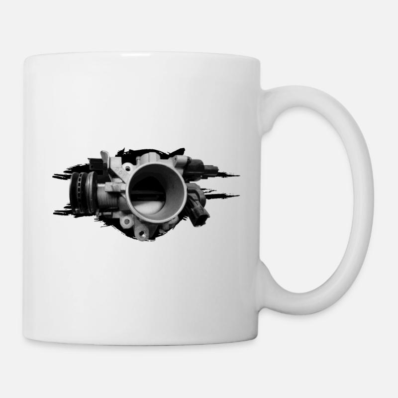 Dunkle Drosselklappe - Tasse - Weiß