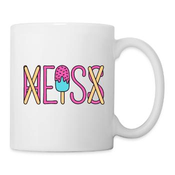 H EIS S - Eis essen - heiß - Sommer - Hitze - EIS - Tasse - Weiß - Rechts