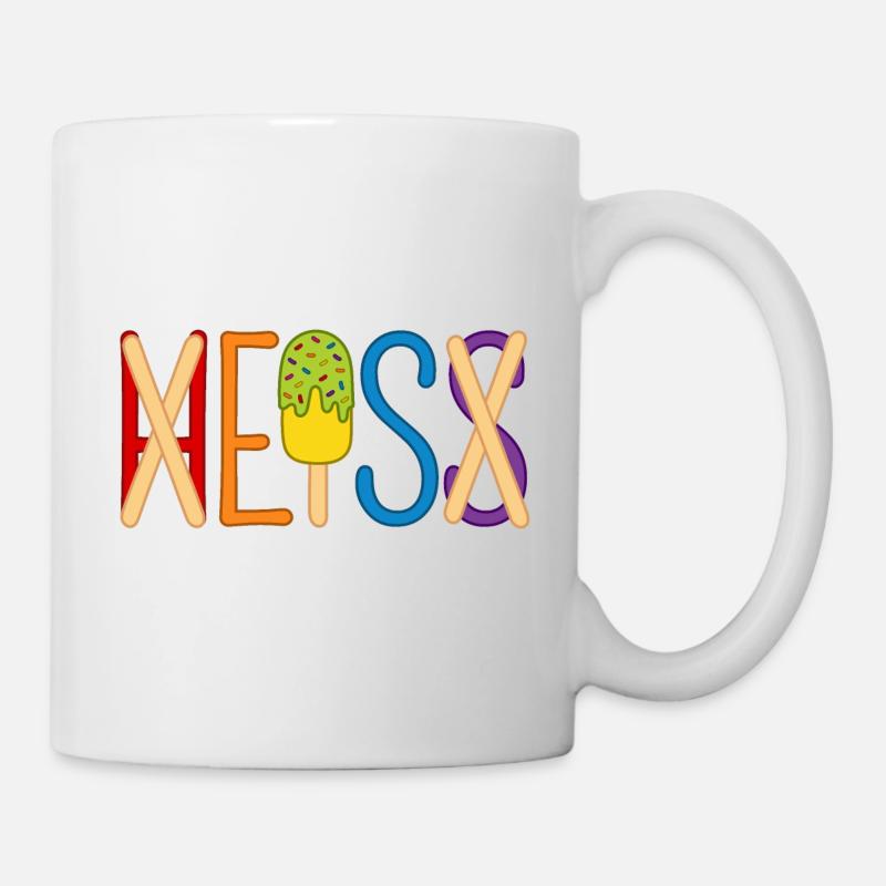 H EIS S - Eis essen - heiß - Sommer - Hitze - Eis - Tasse - Weiß
