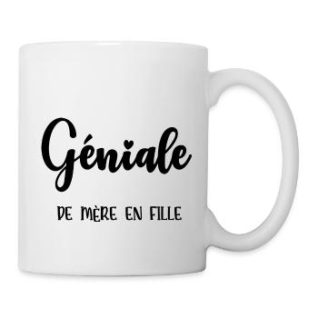 géniale de mère en fille - Mug blanc - blanc - Droite