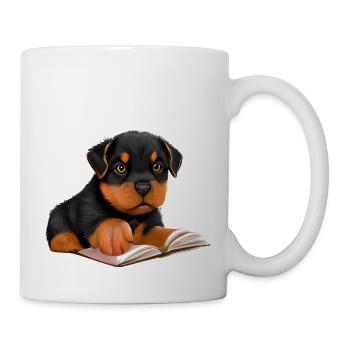 Rottweiler Dog Read Book Dogs Rottweiler Puppy - Mug - white - Right