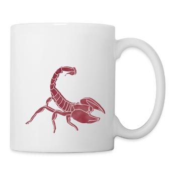 "Scorpion", boho line art design, series "Desert" - Mug - white - Right