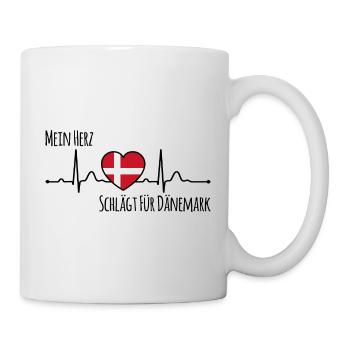 Mein Herz schlägt für Dänemark Spruch Urlaub - Tasse - Weiß - Rechts
