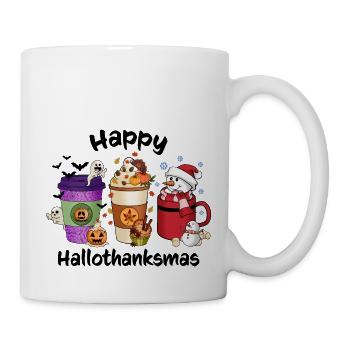 Happy Hallothanksmas Vibes Coffee - Mug - white - Right