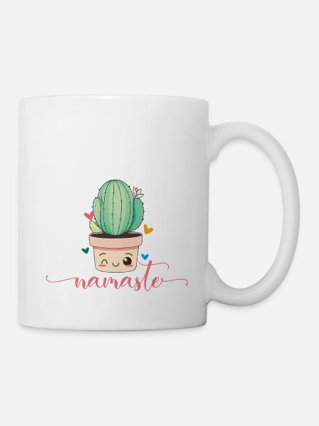 Namaste, cactus, personnalisable - Mug blanc - blanc