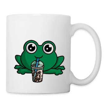 Bubble Boba Tea Drinking Frog Anime Kawaii Toad - Mug - white - Right