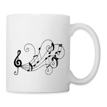 Notes de musique - Mug blanc - blanc - Droite