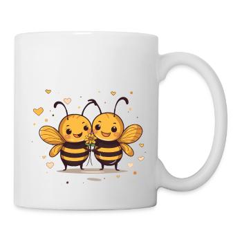 Abeilles romantiques - Mug blanc - blanc - Droite