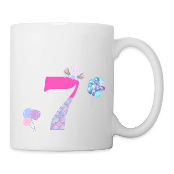 7e anniversaire sirène - Mug blanc - blanc - Droite