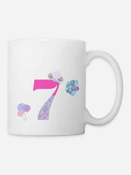 7. Geburtstag Meerjungfrau - Tasse - Weiß