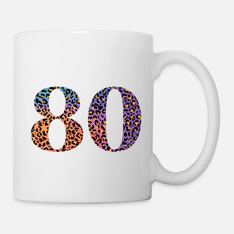 80th Birthday Leopard - Mug - white