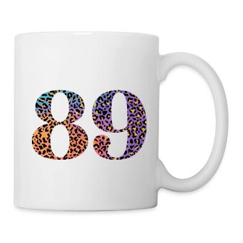 89. Geburtstag Leopard - Tasse - Weiß - Rechts